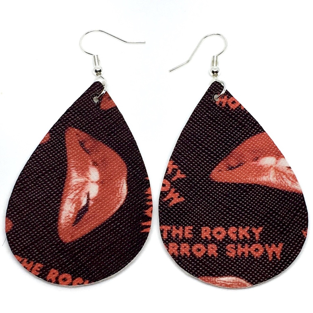 ROCKY HORROR Teardrop Drop Vegan Leather Earrings